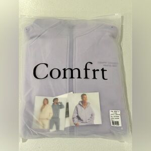 Comfrt Pastel Full Zip Unisex Lavender Hoodie, Size Large